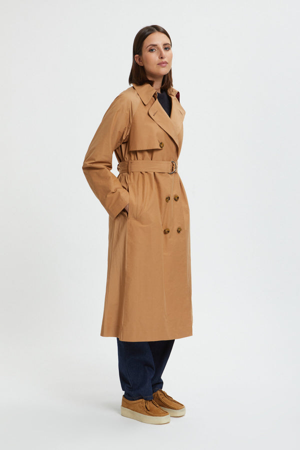 Trench-coat classique à ceinture pour femmes