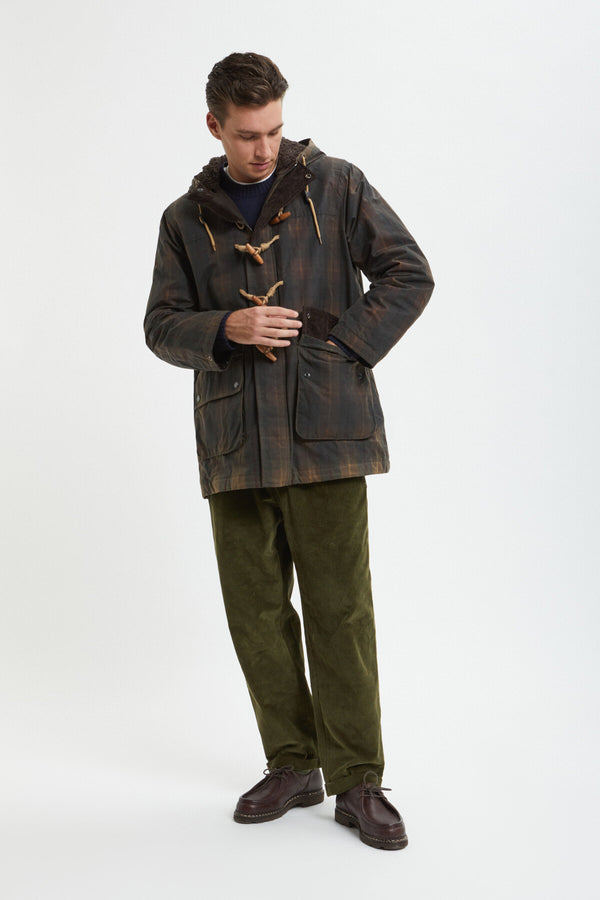 Gewachster gemusterter Duffle Coat