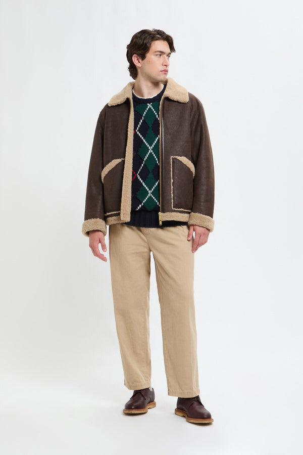 Shearling-Fliegerjacke