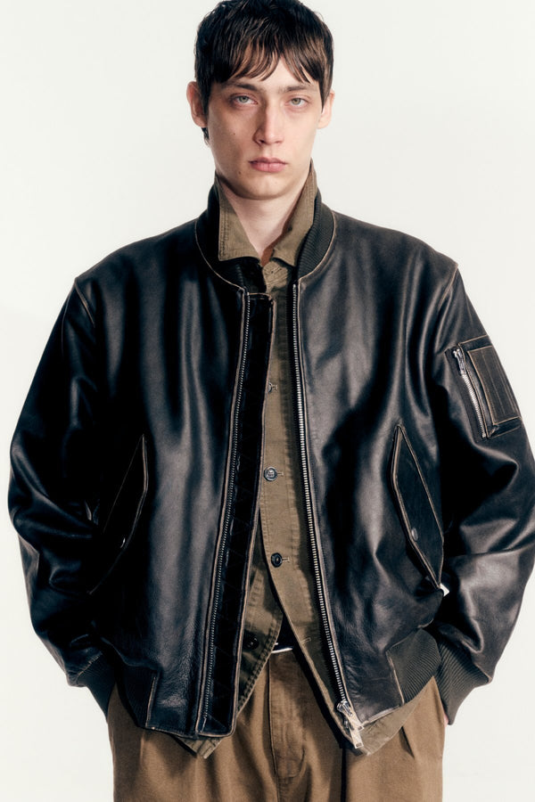 Leder-Fliegerjacke