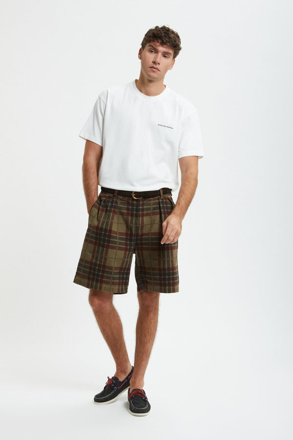 Shorts en toile imprimée teint en pièce